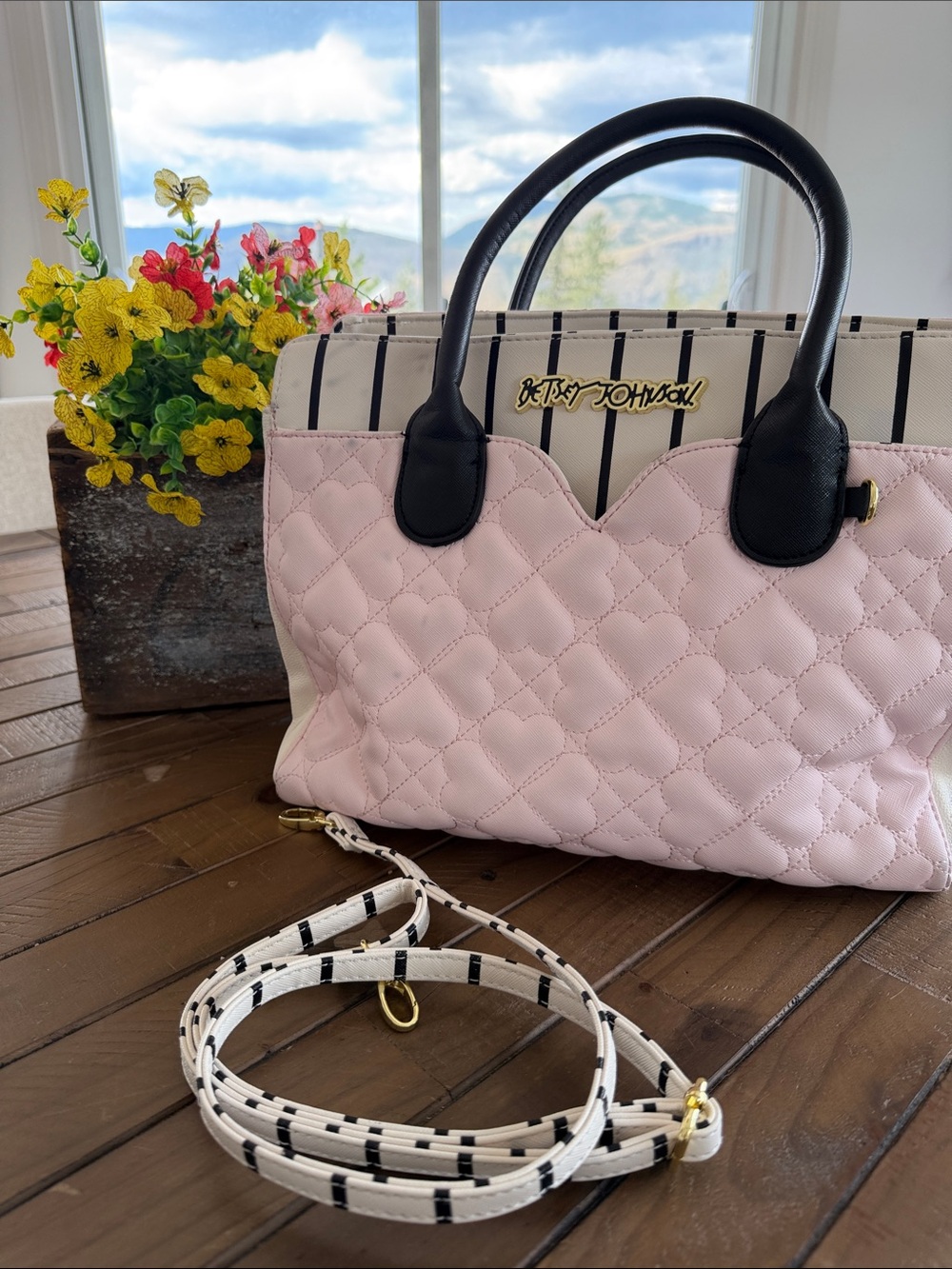 Beautiful Betsey Johnson - Pink Quilted Satchel